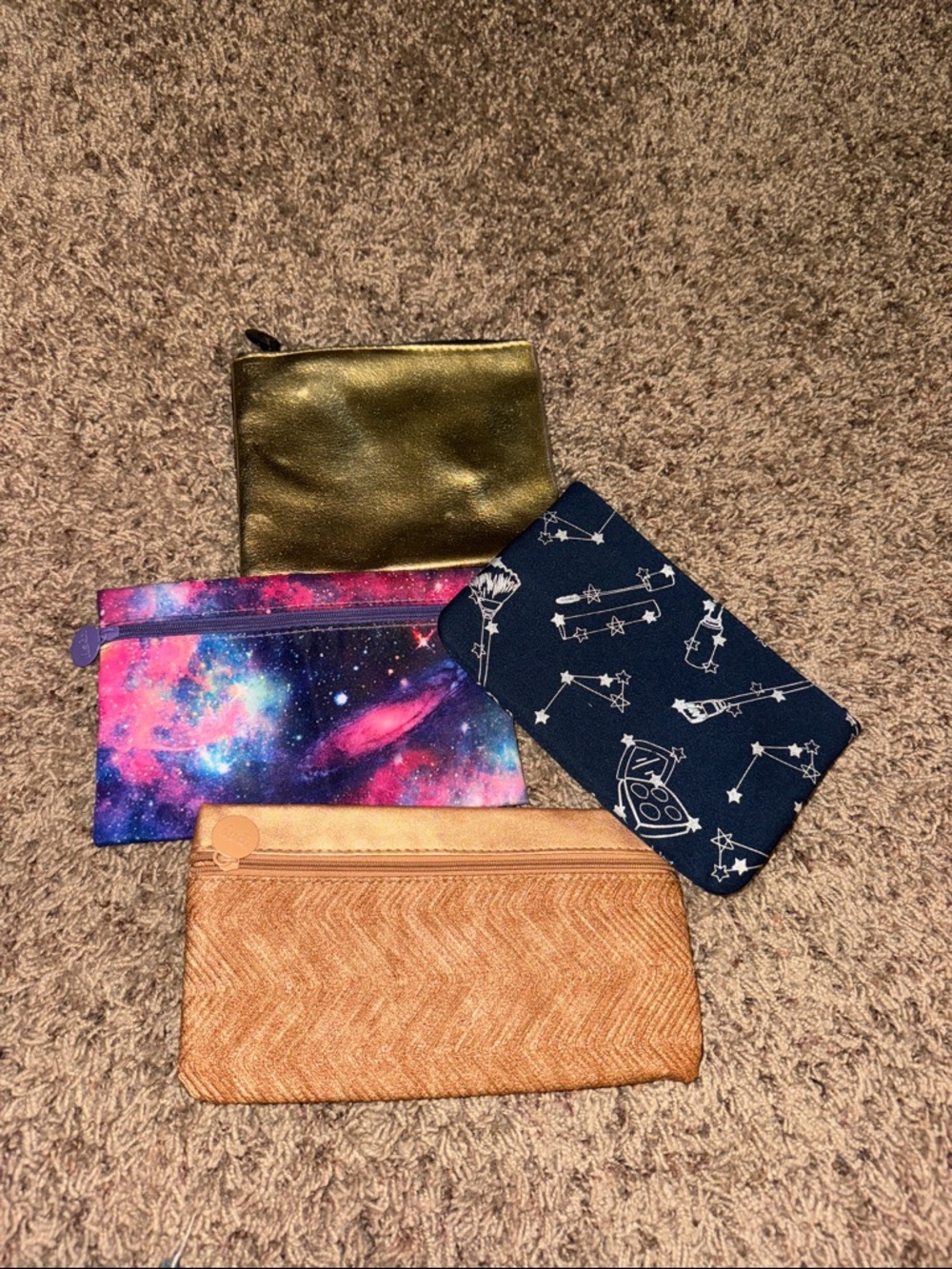 Set of 4 Ipsy makeup bags